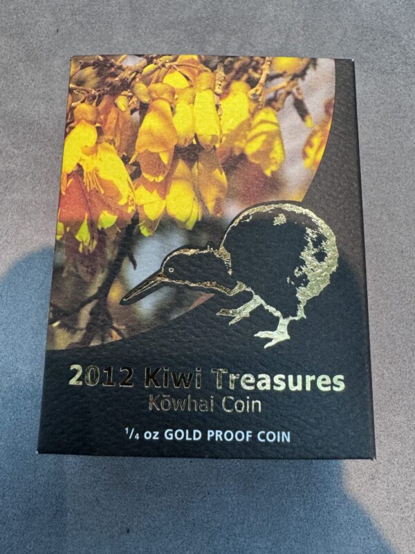 2012 $10 Gold Proof New Zealand Kiwi Treasures Kowhai Coin Only 950 Minted - Image 5