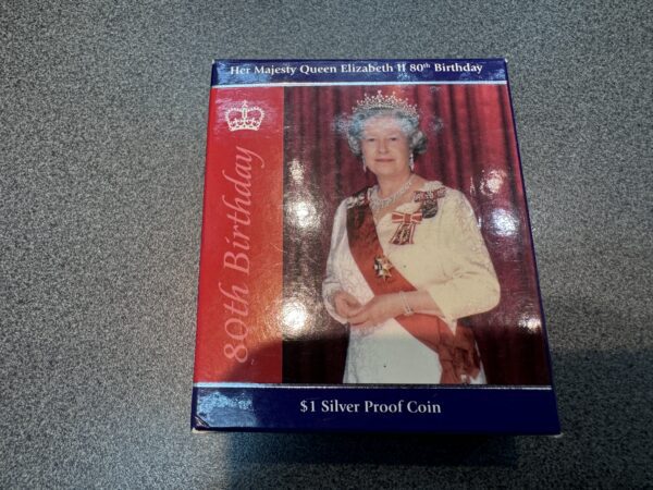 2006 Queen Elizabeth II 80th Birthday 1oz Silver Proof Coin - Image 2