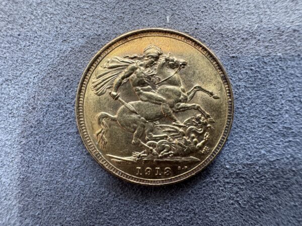 1913 Gold Sovereign Coin Georgivs V D.G. Britt