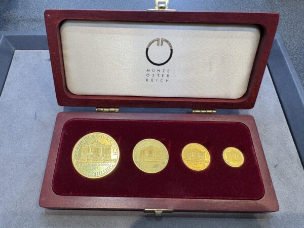 2002 Wiener Philharmoniker Goldsatz 9999 gold coins Total: 57.64g