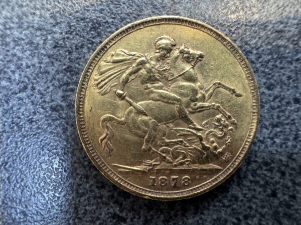 1878 Victoria Young Head Gold Full Sovereign Coin