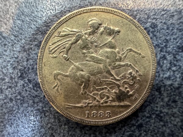 1883 Victoria Young Head Gold Full Sovereign Coin