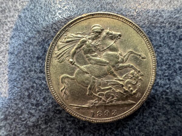 1893 Victoria Veiled Head Gold Full Sovereign coin