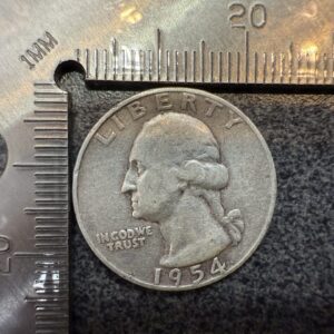 1954 D Washington Quarter F Fine 90% Silver 25c US Coin Collectible