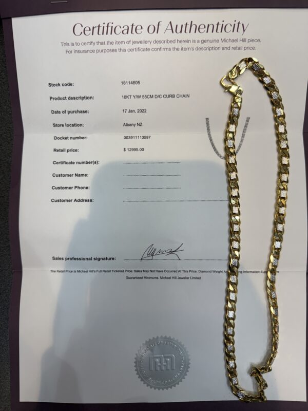 MHJ Michael Hill 10K 10ct 417 Gold NECKLACE 73.67g - Image 14