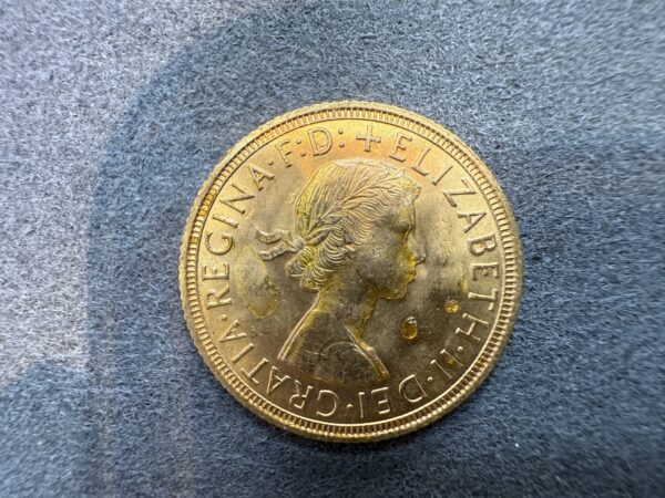 1959 Queen Elizabeth II Gold Full Sovereign Coin - Image 3