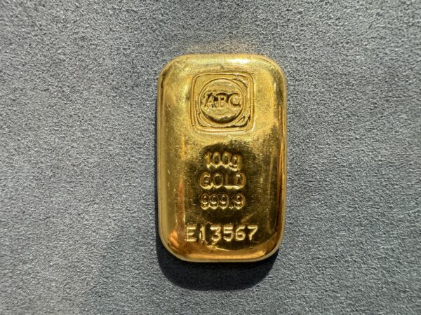 100g ABC Bullion Gold Cast Bar 999.9