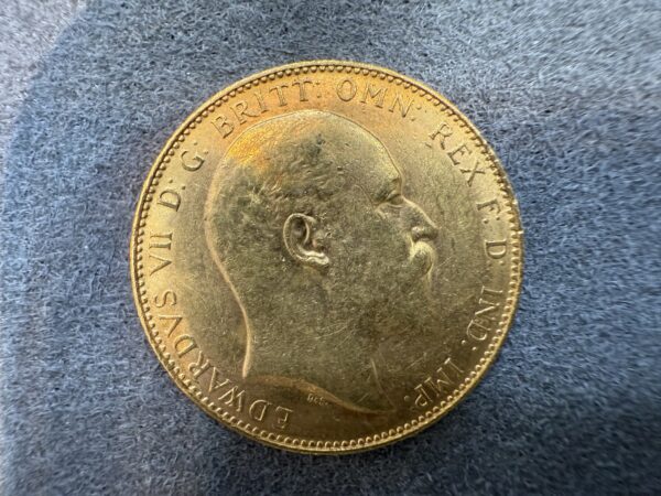 1909 Gold Full Sovereign Coin Edward VII - Image 3