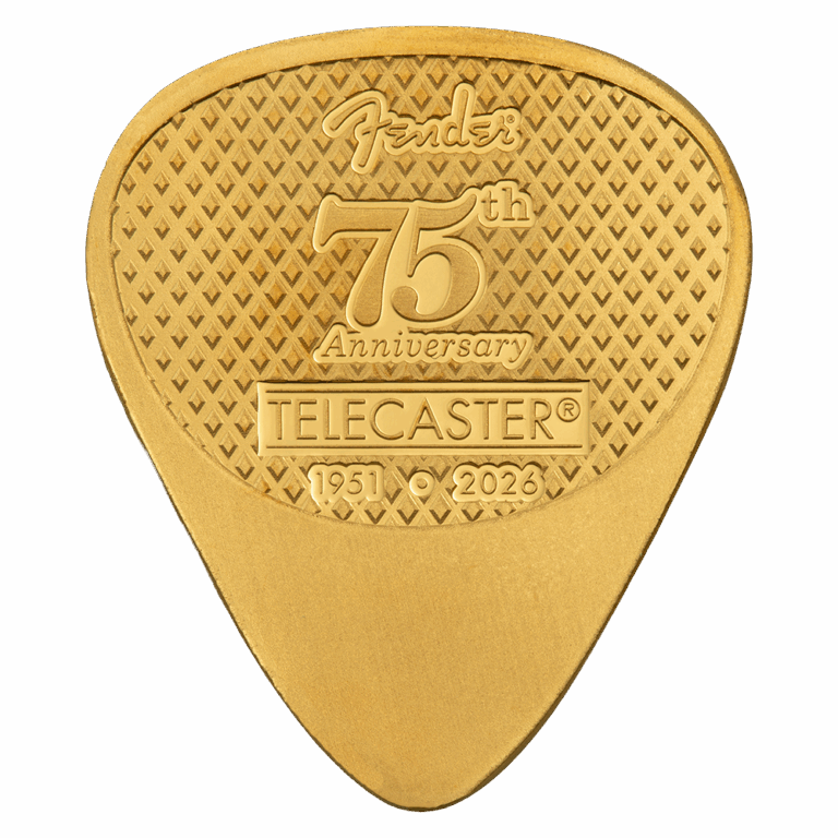 5g Pure Gold Legal Tender Fender Telecaster 75th Anniversary Guitar Pick
