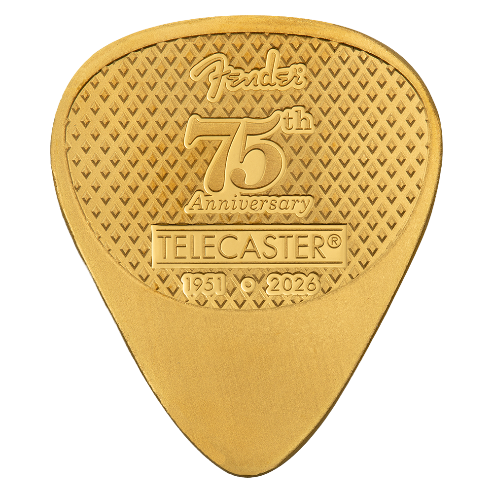 5g Pure Gold Legal Tender Fender Telecaster 75th Anniversary Guitar Pick