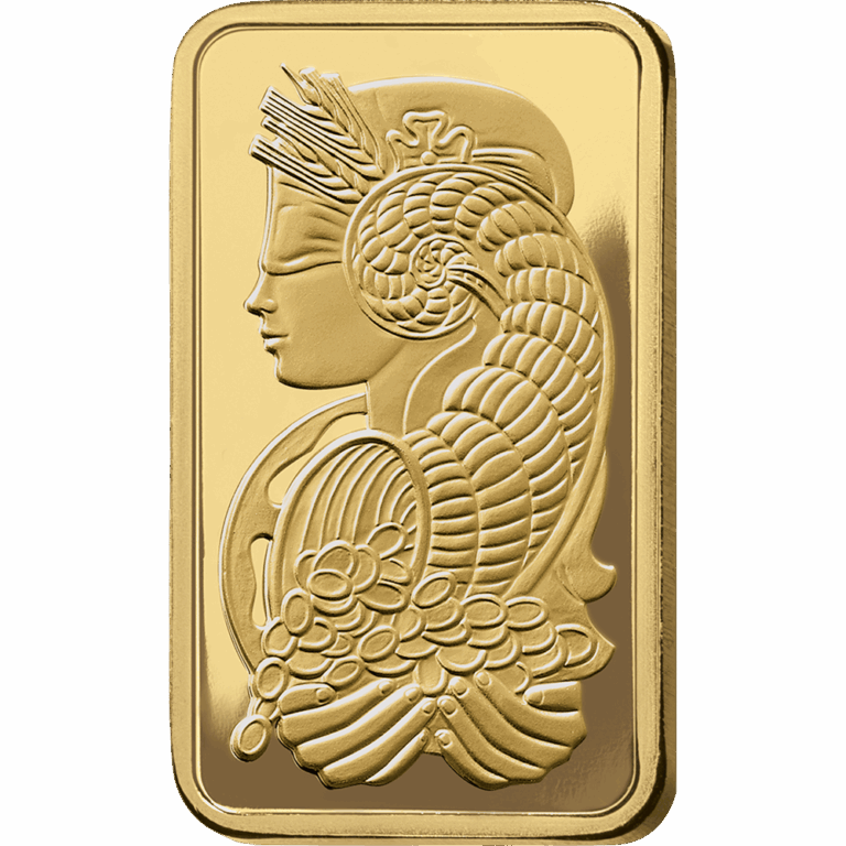 Lady Fortuna™ Gold Minted Bar – 5oz