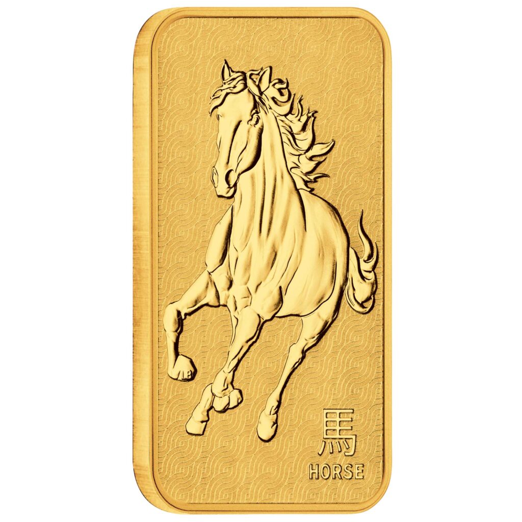 Lunar Horse 1oz Gold Minted Bar