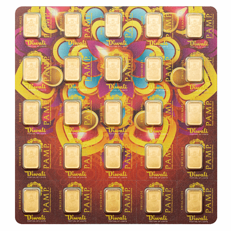 Diwali with Rangoli Art Pure Gold MULTIGRAM+25