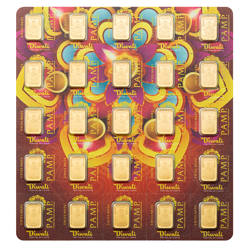 Diwali with Rangoli Art Pure Gold MULTIGRAM+25