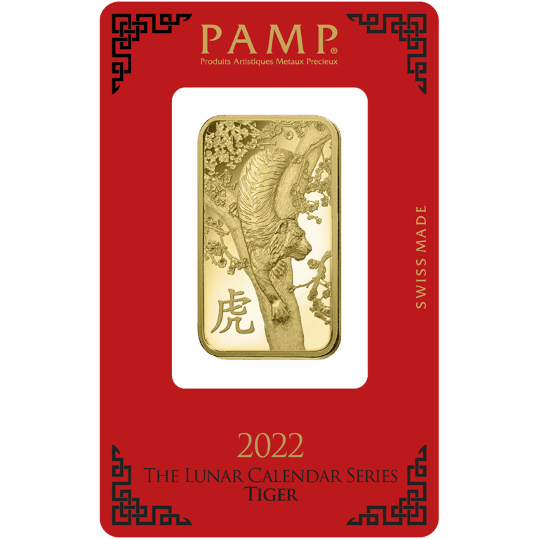 Lunar Tiger Gold Minted Bar – 1oz