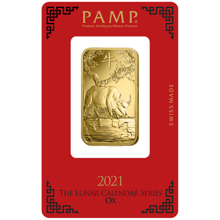 Lunar Ox Gold Minted Bar – 1oz