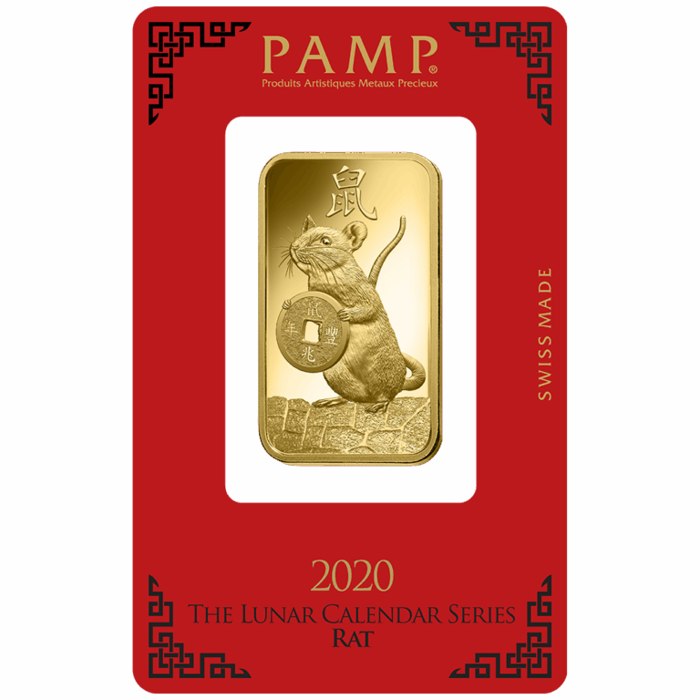 Lunar Rat Gold Minted Bar- 1oz