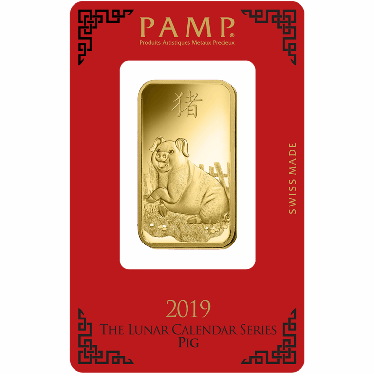 Lunar Pig Gold Minted Bar – 1oz