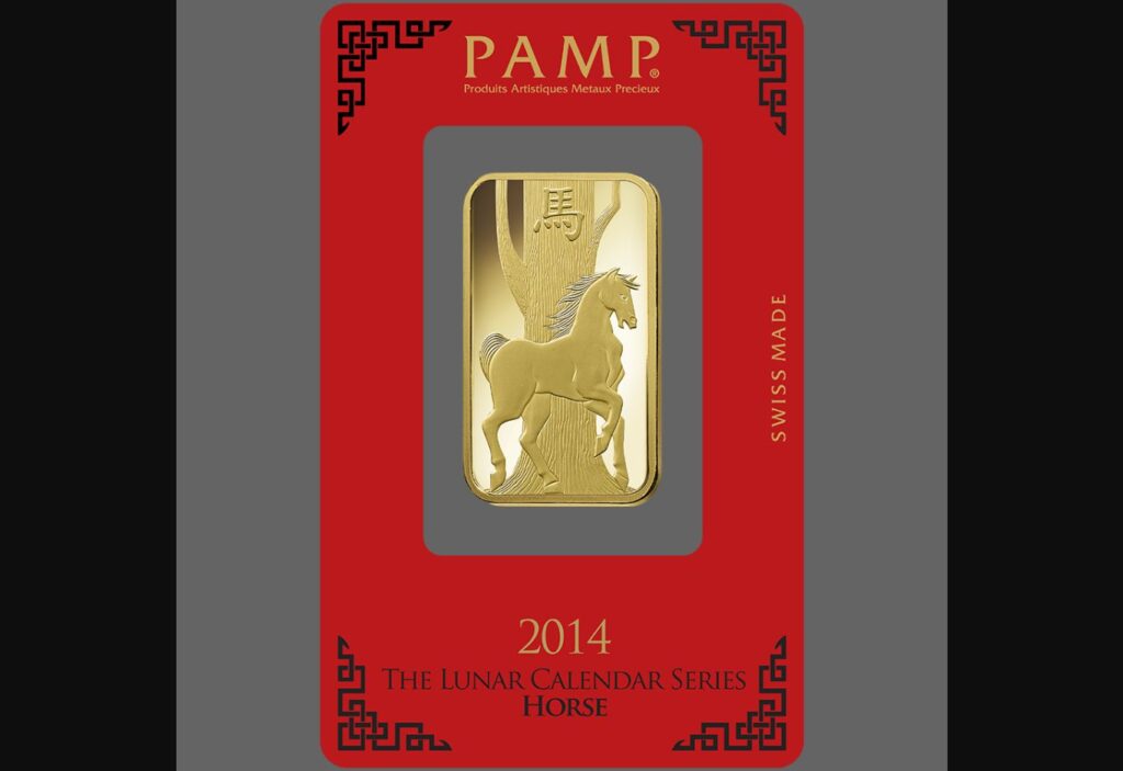Lunar Horse Gold Minted Bar – 1oz
