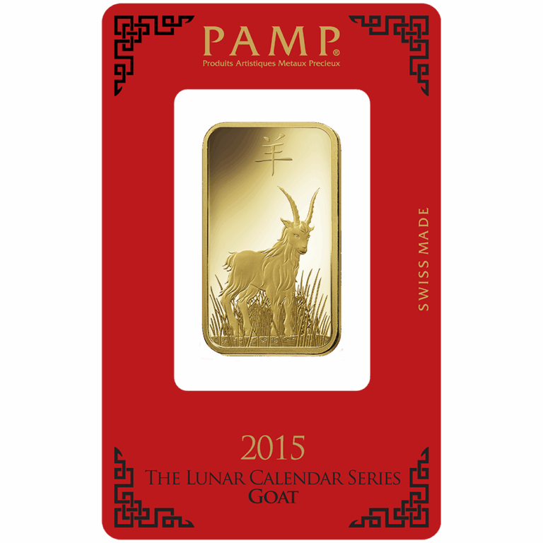 Lunar Goat Gold Minted Bar – 1oz