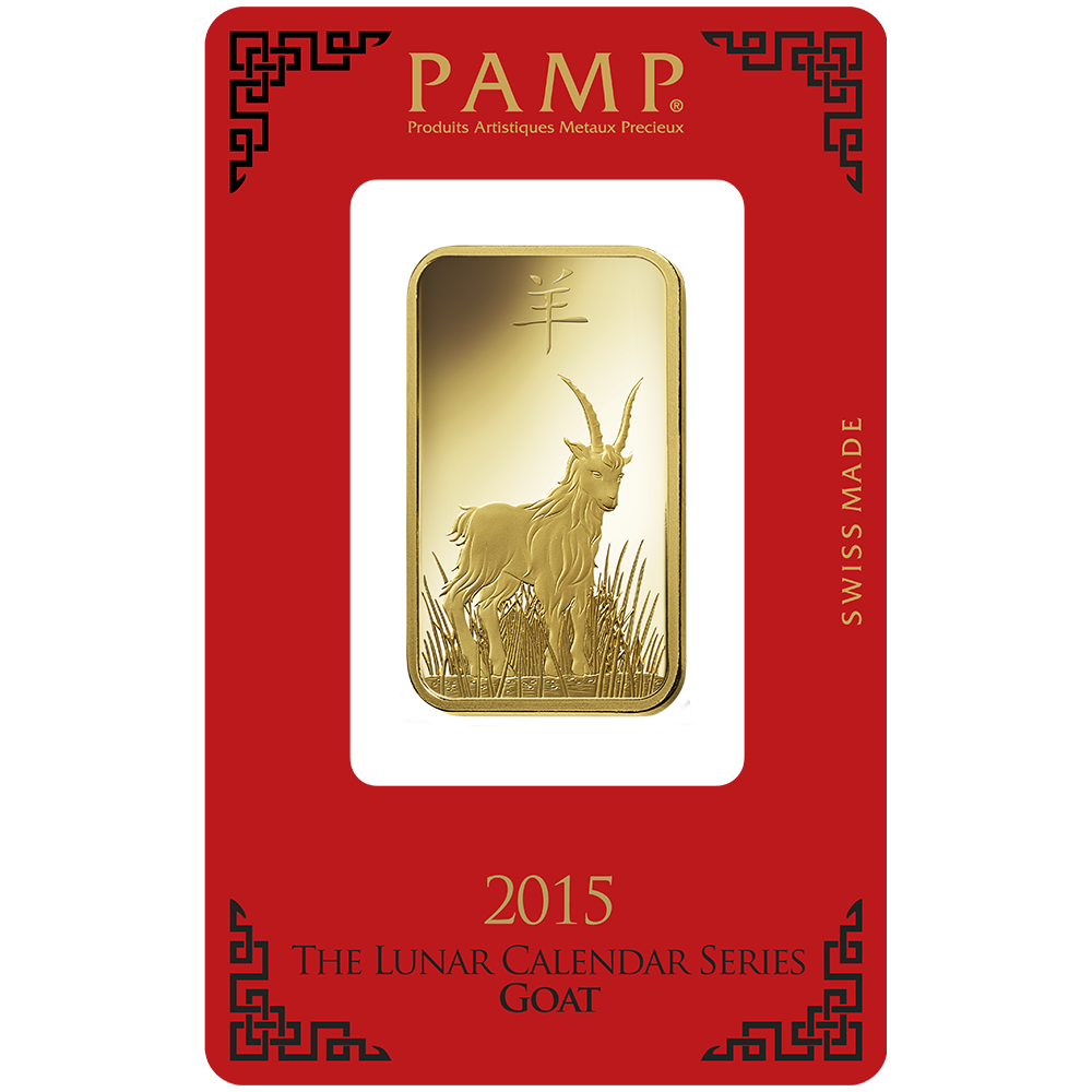 Lunar Goat Gold Minted Bar – 1oz