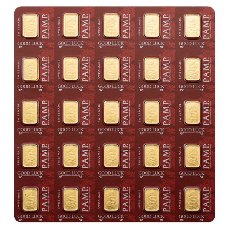 Good Luck Yellow Dragon MultiGRAM+25 Gold Ingots