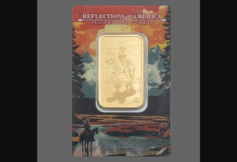 Reflections of America Yellowstone Cowboy 1oz Gold Bar
