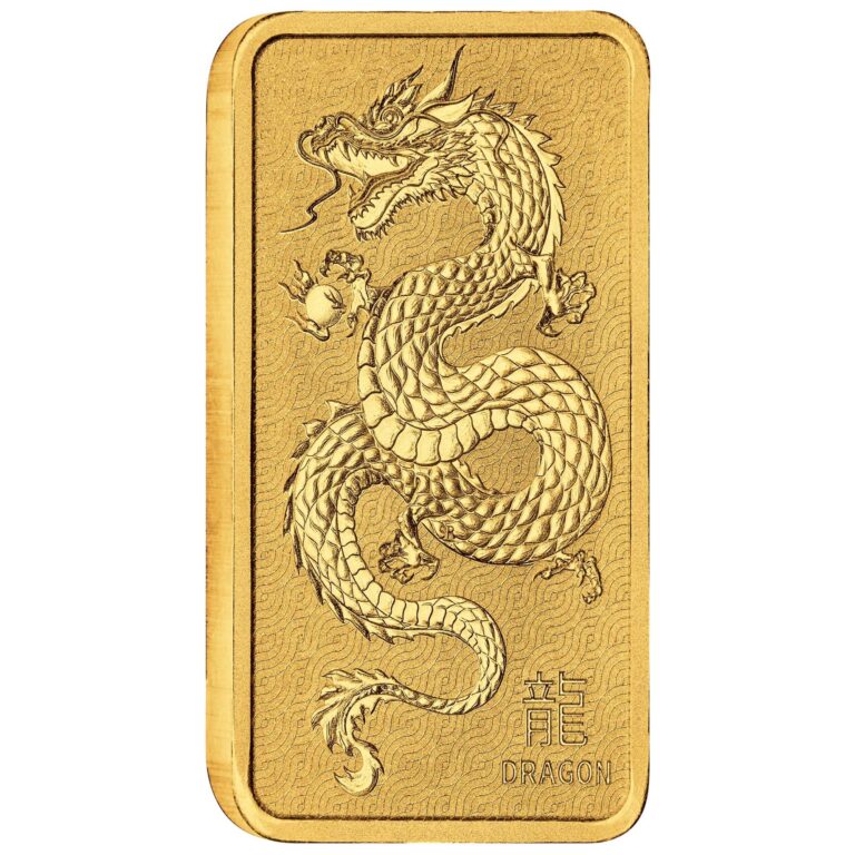 Lunar Dragon 1oz Gold Minted Bar