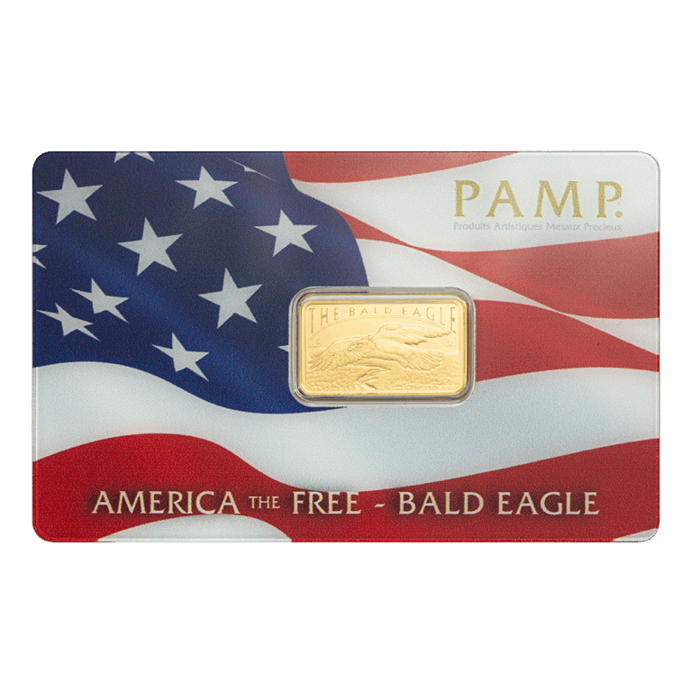 5g Gold Bar America the Free Bald Eagle