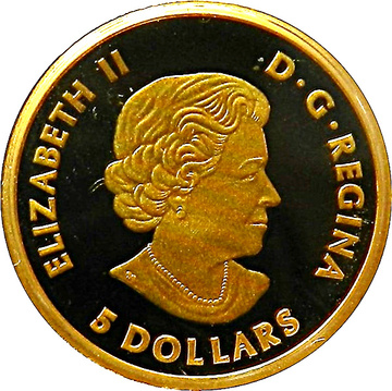 2015 5 Dollars – Elizabeth II (Sabre-tooth cat)