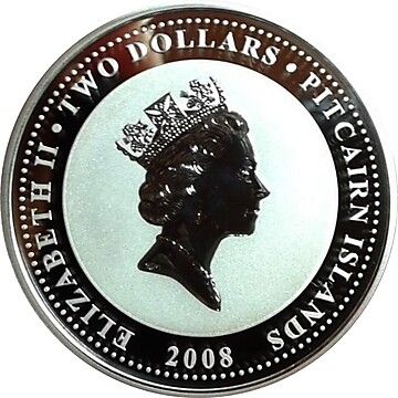 2008 2 Dollars – Elizabeth II (Year of the Rat)