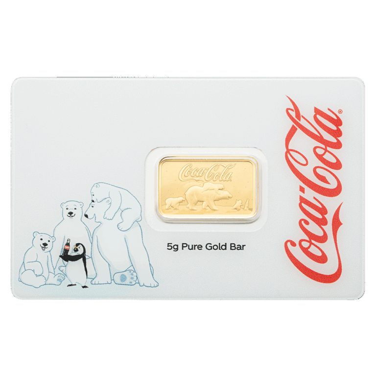 Coca-Cola® Holiday Polar Bears 5g Gold Bar