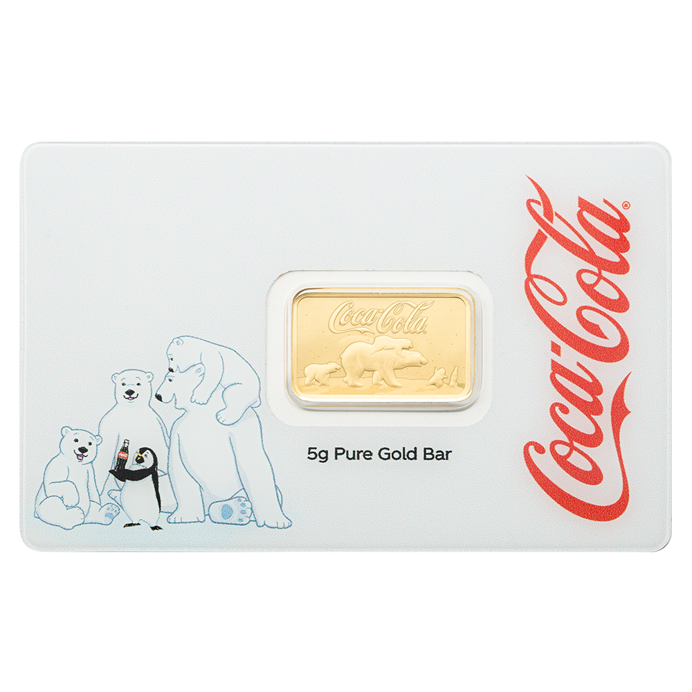 Coca-Cola® Holiday Polar Bears 5g Gold Bar