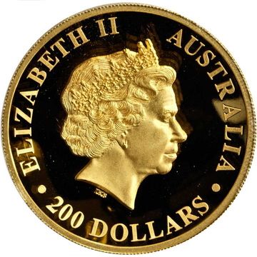 2014-2015 200 Dollars – Elizabeth II (4th Portrait – Wedge-tailed Eagle – Gold High Relief)