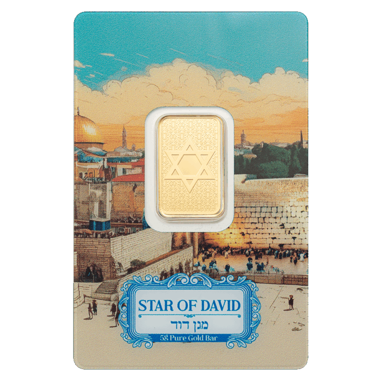 5g Pure Gold Bar – Star of David
