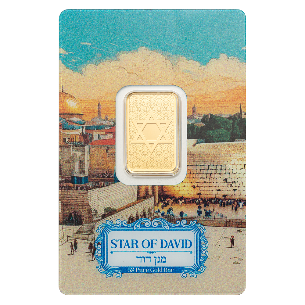 5g Pure Gold Bar – Star of David