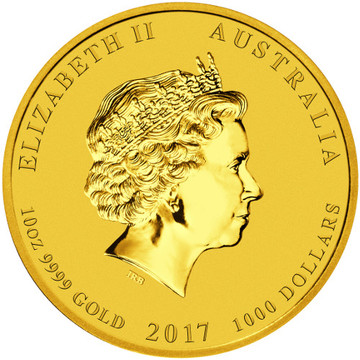 2017 1000 Dollars – Elizabeth II (4th Portrait – Year of the Rooster – Gold Bullion Coin)