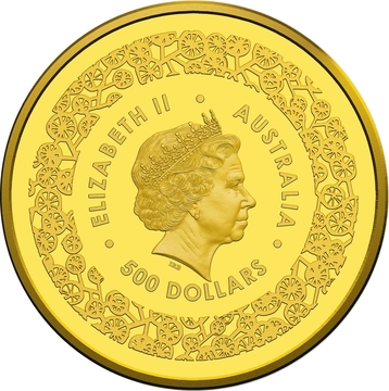 2016 500 Dollars – Elizabeth II (4th Portrait – Australian Fabulous Four – Gold Bullion Coin)