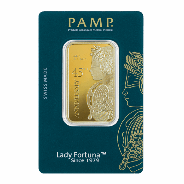 Lady Fortuna™ 45th Anniversary 1oz Gold Bar