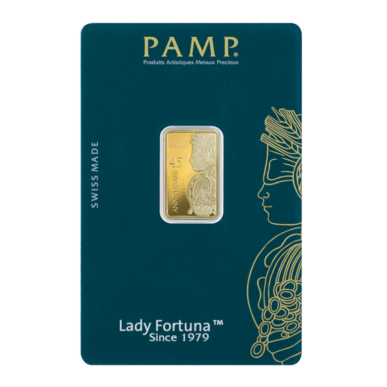 Lady Fortuna™ 45th Anniversary 5g Gold Bar
