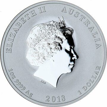 1 Dollar – Elizabeth II (4th Portrait – Year of the Dog – Silver Bullion Coin)