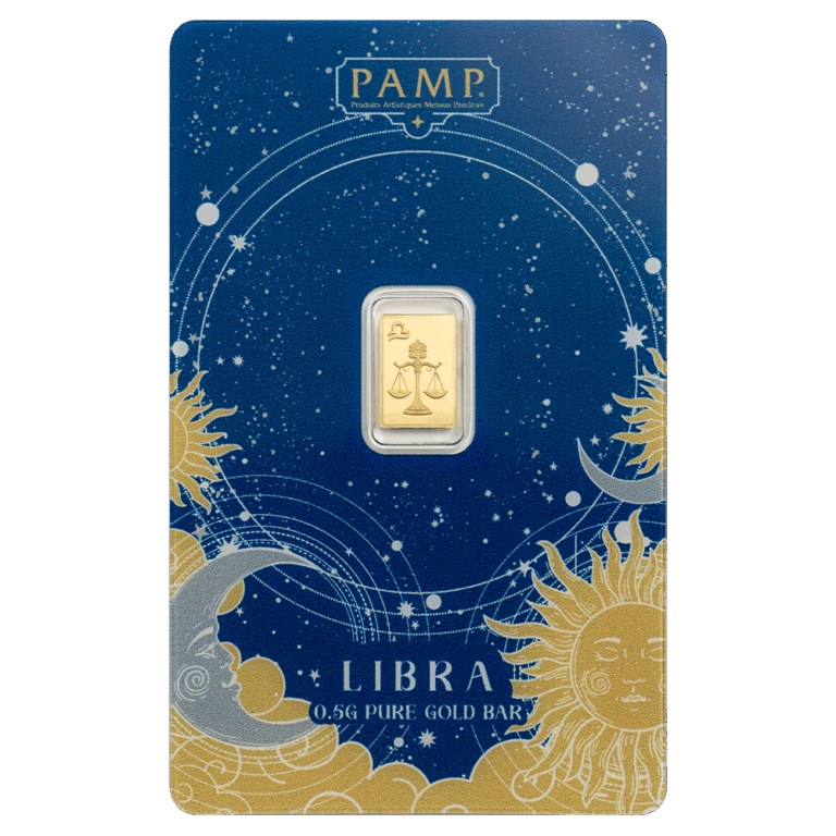 1/2g Gold Bar Zodiac Libra