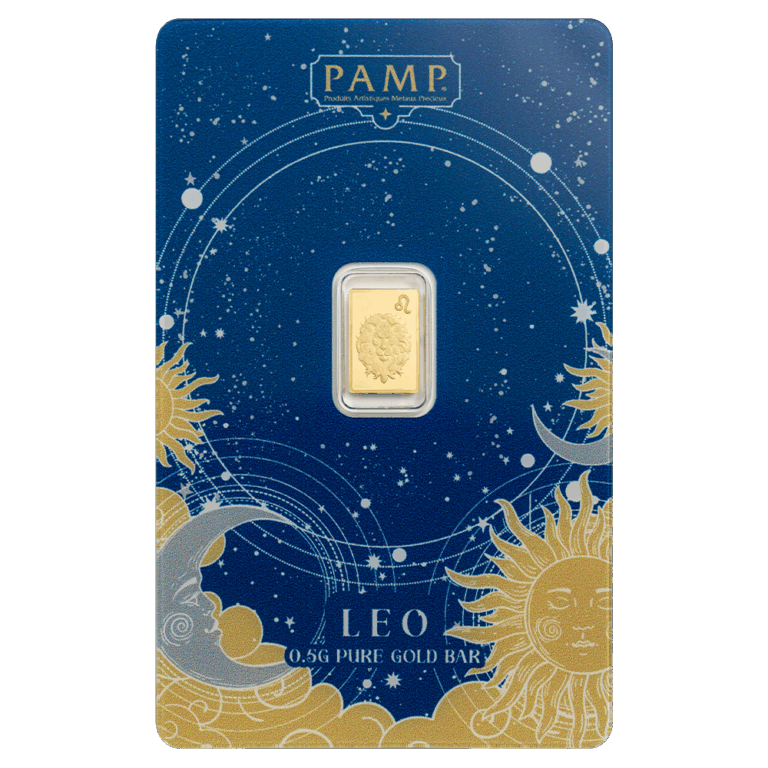 1/2g Gold Bar Zodiac Leo