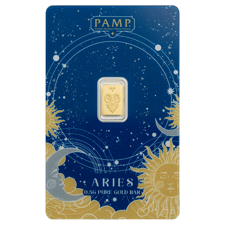 1/2g Gold Bar Zodiac Aries
