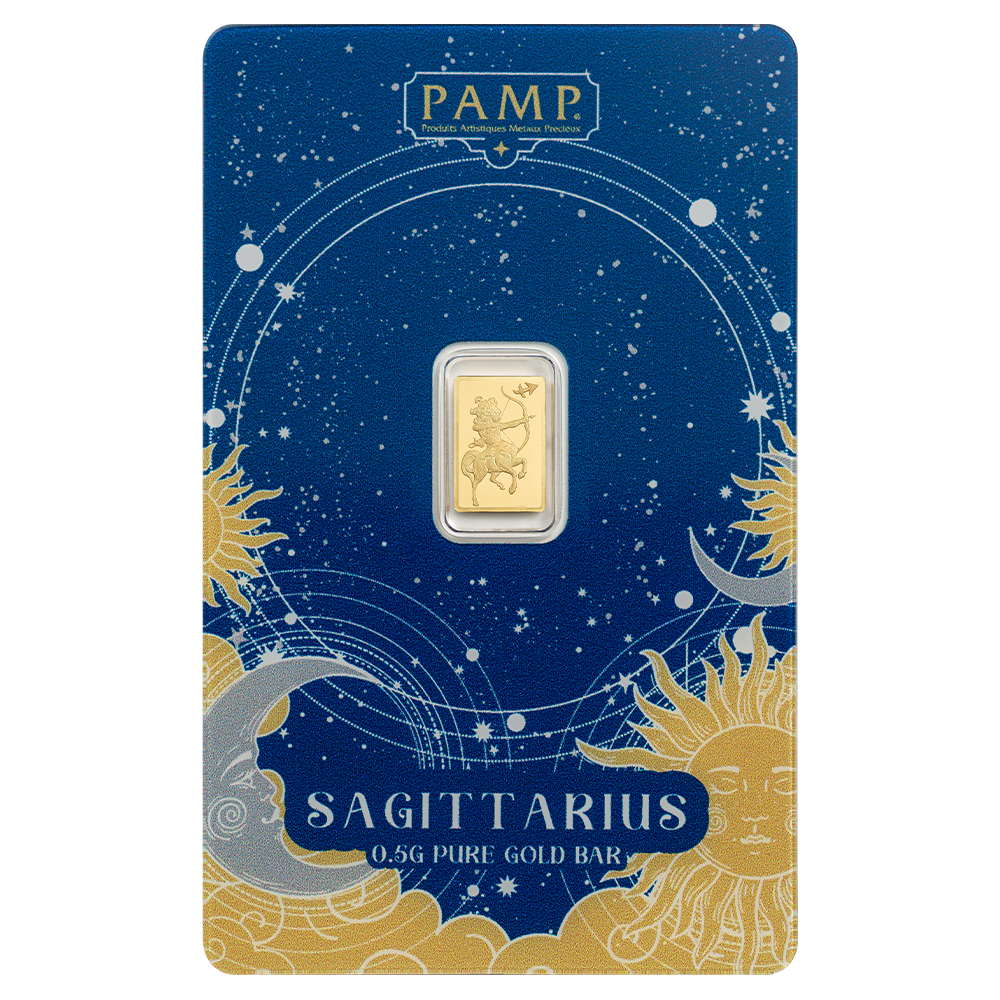 1/2g Gold Bar Zodiac Sagittarius