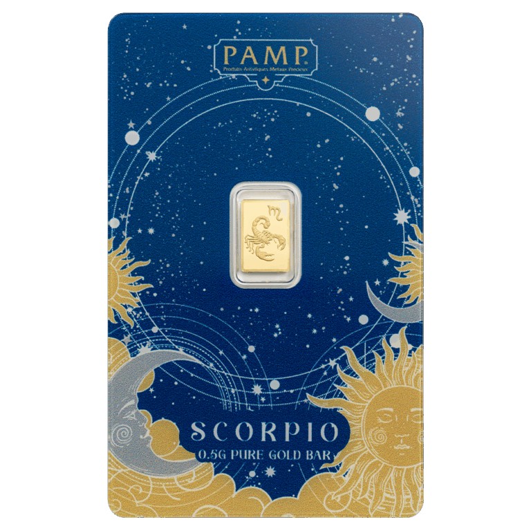 1/2g Gold Bar Zodiac Scorpio