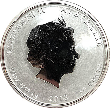 50 Cents – Elizabeth II (4th Portrait – Year of the Dog – Silver Bullion Coin)