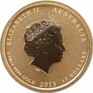 2013 15 Dollars – Elizabeth II (4th Portrait – Australia/American Memorial – Gold bullion Coin)