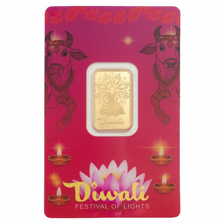 5g Pure Gold Bar Diwali Lakshmi & Sacred Cow
