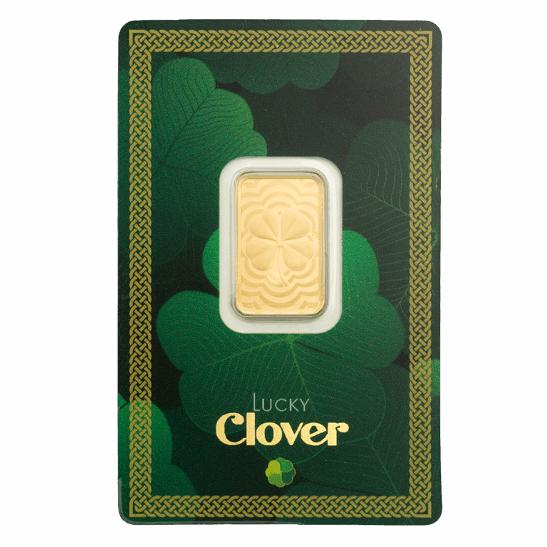 5g Gold Bar Lucky Charm Four-Leaf Clover